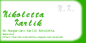 nikoletta karlik business card